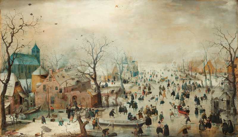 Winterlandschaft mit Skatern
