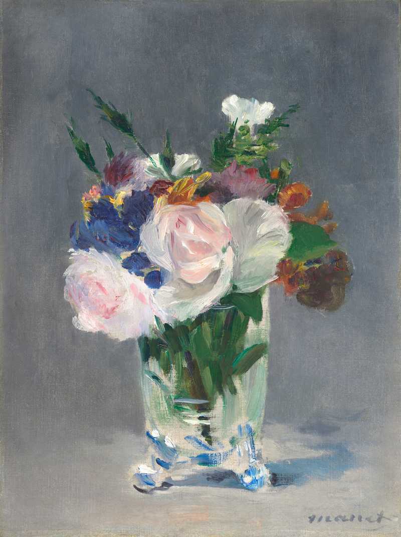 Flowers in a Crystal Vase