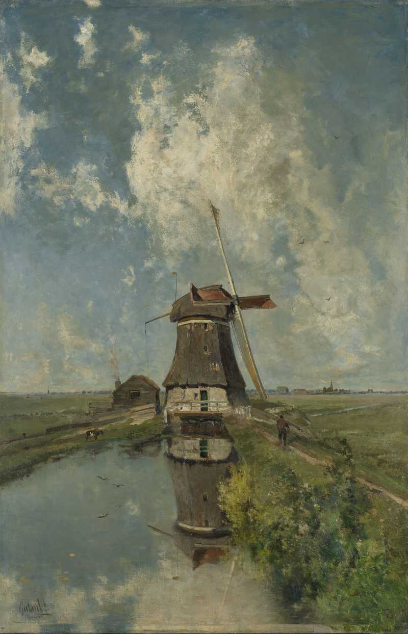 Mühle auf einem Polderwasser